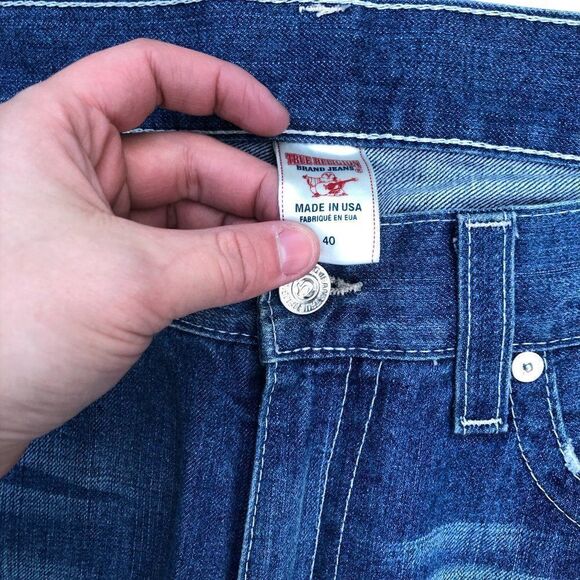 True Religion Jeans Size 40 STRAIGHT Blue - Picture 2 of 9